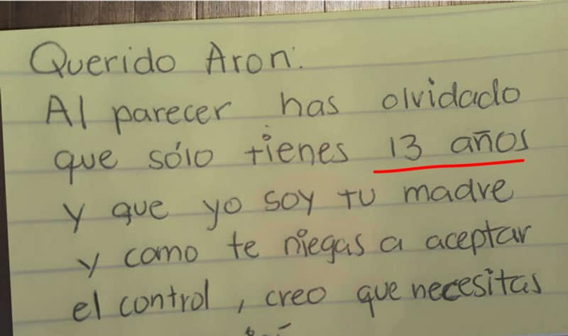 Esta mamá hizo una carta para ubicar a su hijo de 13 años