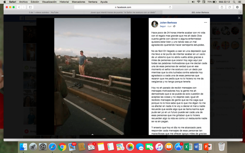 Carta al joven que intentó suicidarse en l Puente Saprissa