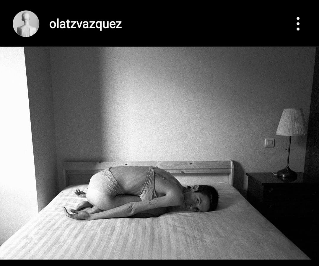 "Un poquito más, Olatz", se escribió a sï misma la joven, en esta foto